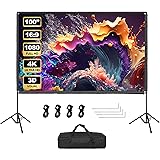 Projector Screen with Stand, Qoolfoto 100 Inch