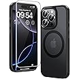 TAURI 3 in 1 for iPhone 16 Pro Max Case, [Compatible with MagSafe] with 2X Screen Protectors, Slim Translucent Matte Magnetic Phone Case for 16 ProMax 6.9", Matte Black