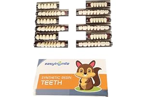 Smileheven Acrylic Resin Fake Teeth Synthetic Denture Resin Teeth Complete Teeth 84PCS /Box for Halloween Party Replacement (A3 468 U67 34)