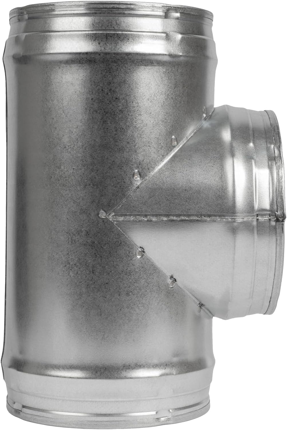 6 to 6 Inch / 150 to 150 mm T Shape 90 Degree Duct Splitter for Exhaust Fan, Dryer - Galvanized Steel Vent Ducting - 3 Way Duct Hose Connector, T Shape, T Joint Metal