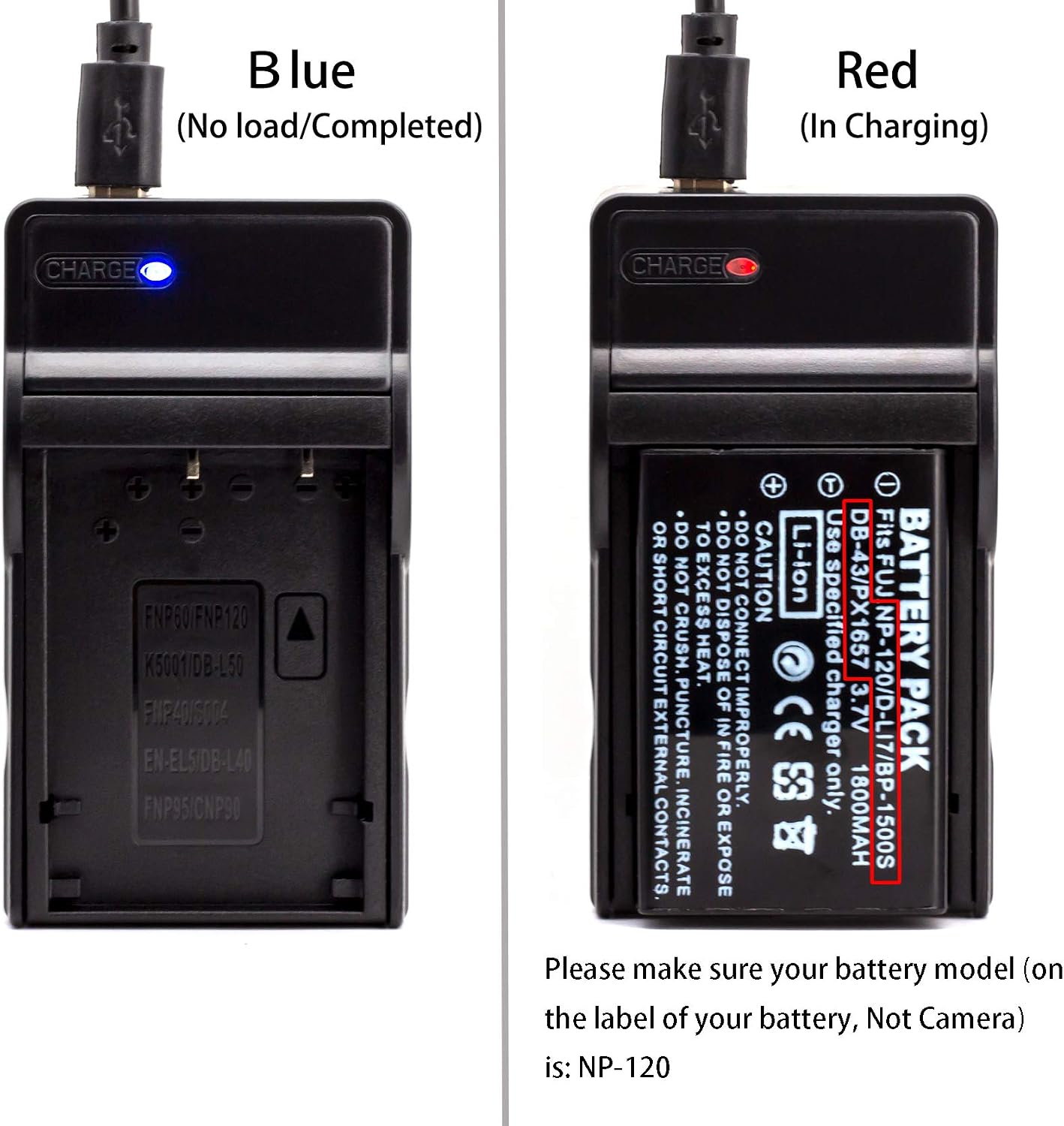 Norifon NP-120 USB Charger for Fujifilm FinePix 603, FinePix F10, FinePix F10 Zoom, FinePix F11, F11 Zoom, M603 - Image 5