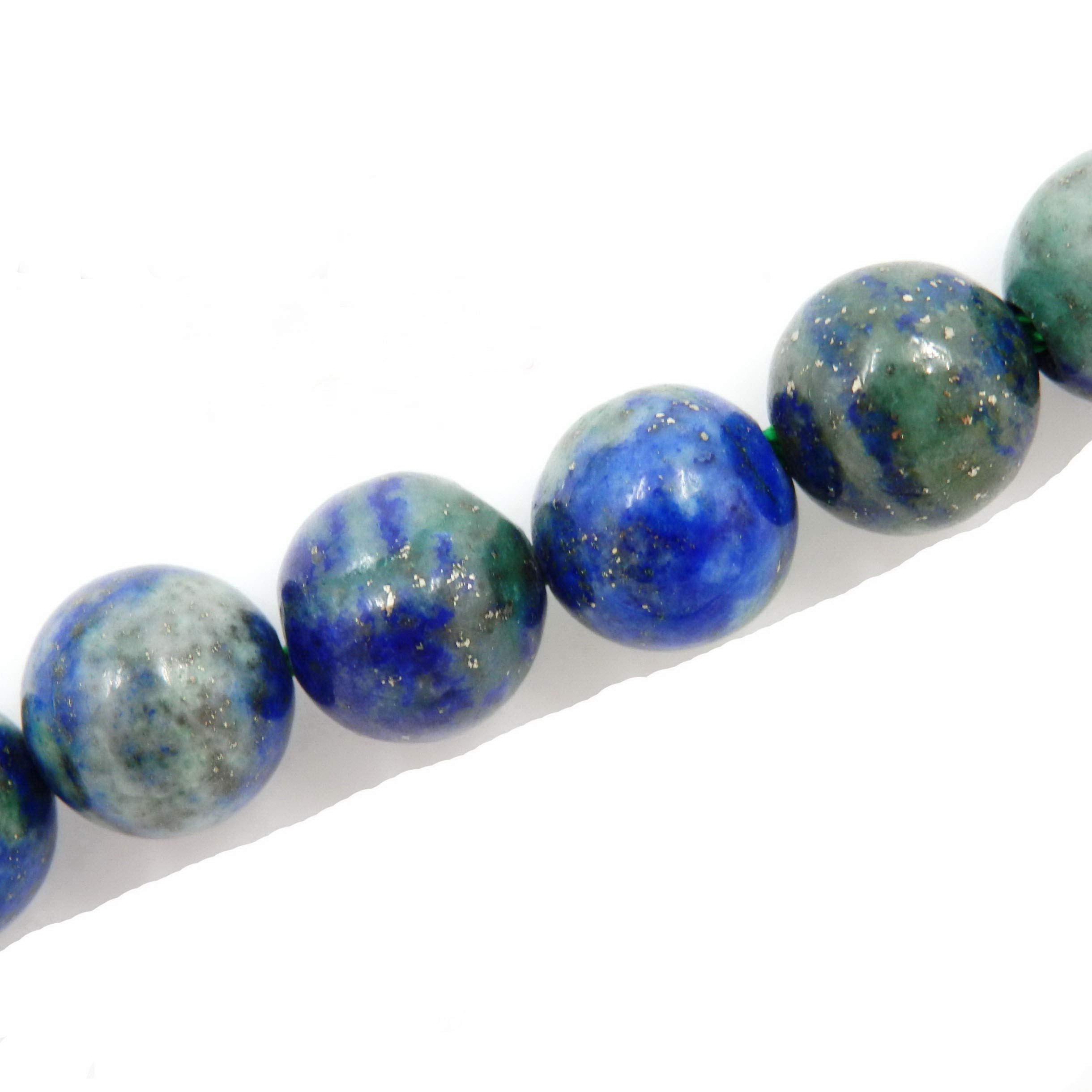 Fukugems Natural Stone Beads for Jewelry Making, Sold per Bag 5 Strands Inside (Chrysocolla Treated, 4mm)