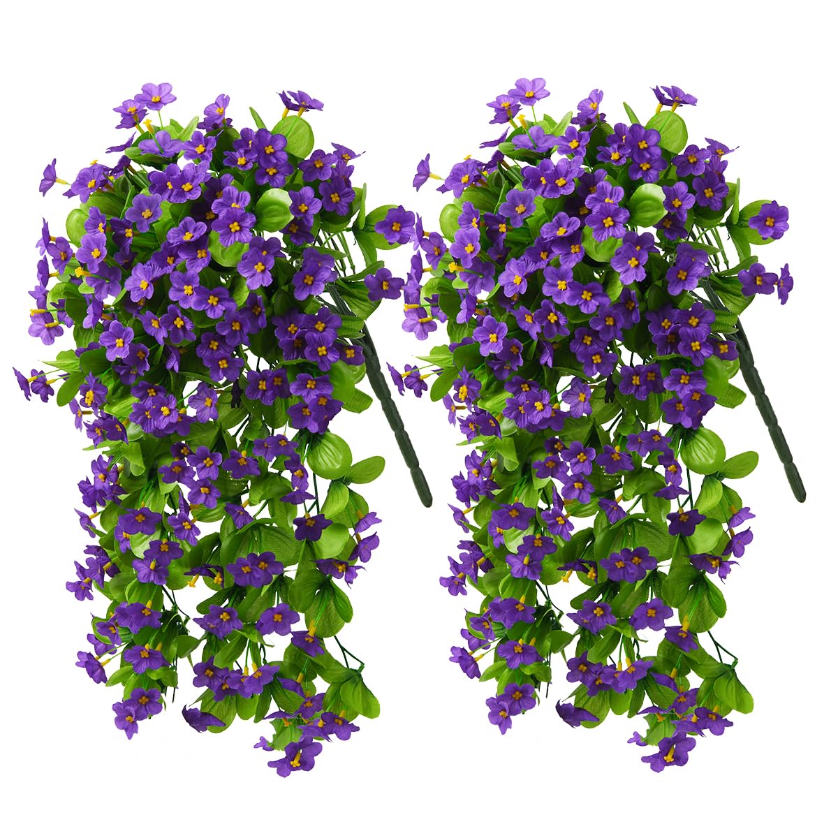 Photo 1 of ZFProcess 2PCS Artificial Hanging Flowers, Fake Hanging Plants Violet Vines UV Resistant for Wall Home Room Garden Wedding Indoor Outdoor Spring Summer Decoration(Purple)
