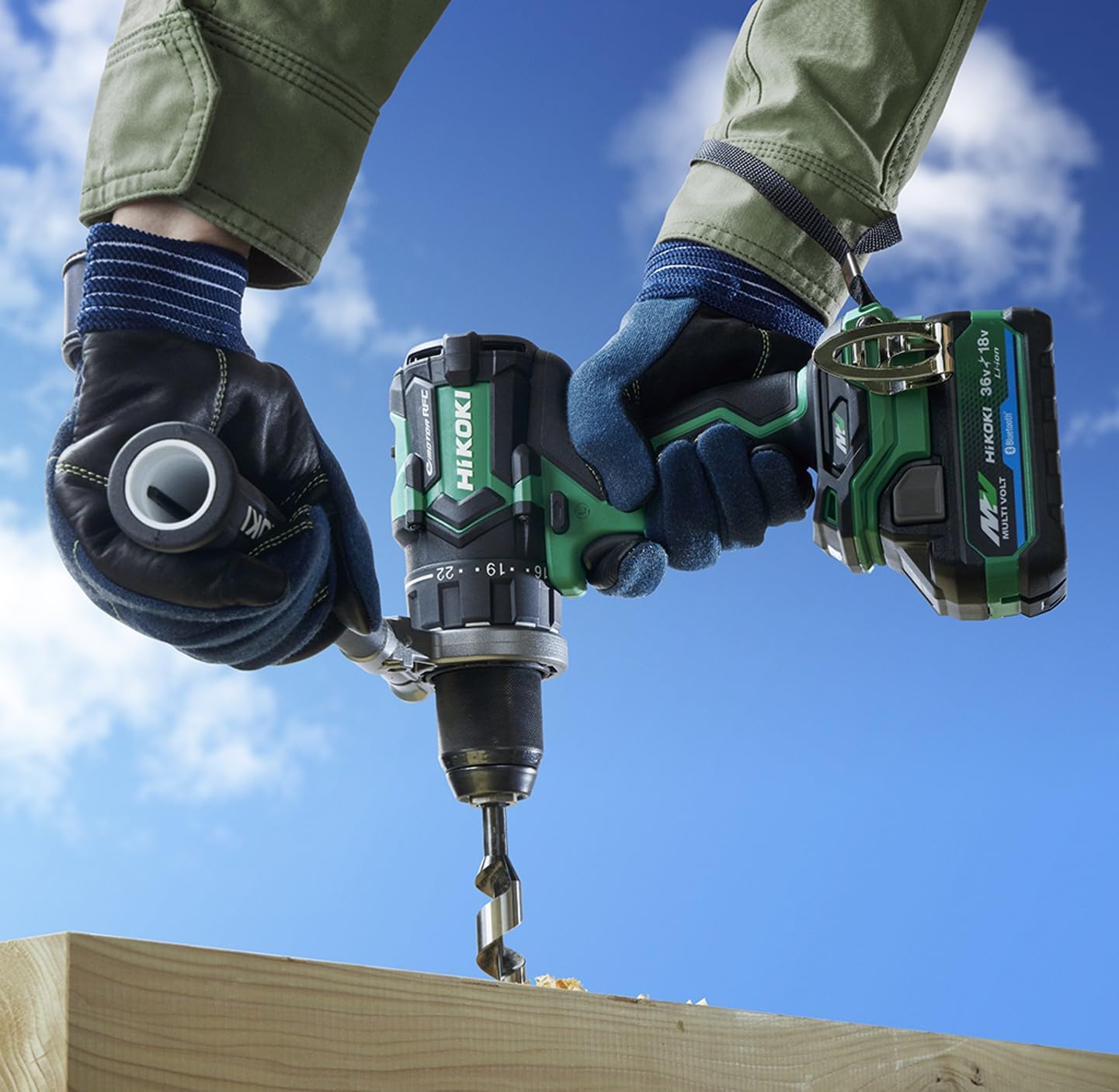 HiKOKI DV36DC (XPSZ) 36V Rechargeable Vibrating Driver Drill + Color Plate (Light Gold)