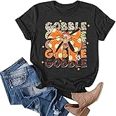 Thanksgiving Shirt Women Funny Turkey Graphic T-Shirt Gobble Gobble Print Shirts Turkey Day Gift Fall Tee Top