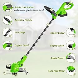 SUNCHERS 12-inch 20V Cordless String Trimmer with