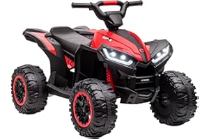 Aosom 12V Kids ATV, Four Wheeler Kids Quad with Music, Headlights, High & Low Speed, Battery Powered Electric ATV for Boys & 