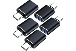 USB to USB C Adapter 5Pack, USB C Female to USB A 3.0 Male Adapter, Type C Converter Charger for iPhone 17 Pro Max, 16 15, Ap
