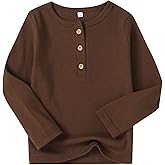 HahaNice Toddler Boys Henley Shirts Long Sleeve Cotton Tshirt for Kids
