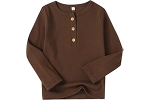 HahaNice Toddler Boys Henley Shirts Long Sleeve Cotton Tshirt for Kids