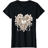 Blooming Love Pearls and Gemstone Jewel Artwork T-Shirt