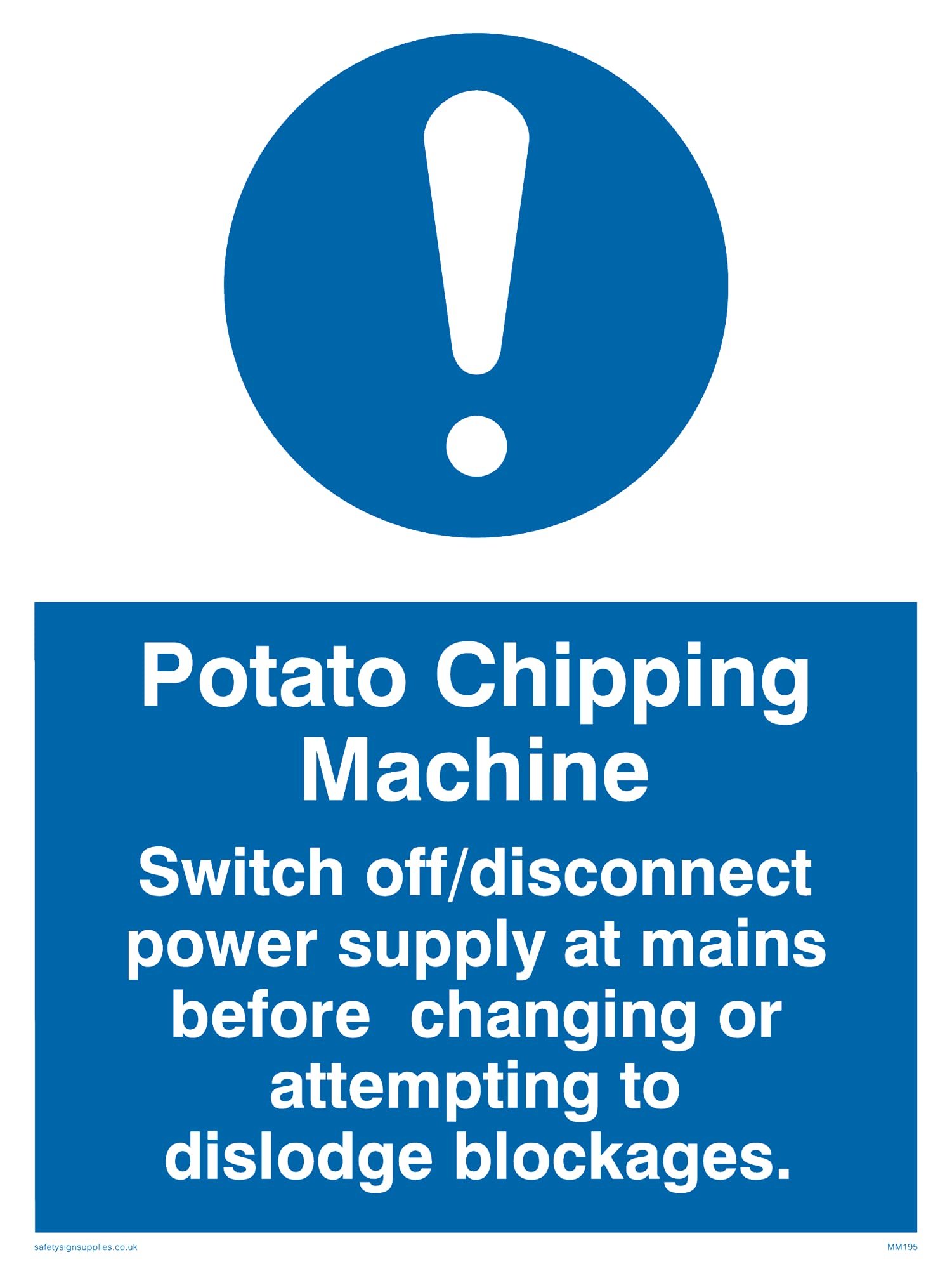 Pack of five - Potato Chipping Machine Rules Sign - 150x200mm - A5P