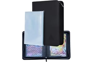 Rayvol Jumbo Card Binder - L Size, Fits 80 Jumbo Cards - Includes 80 L Penny Sleeves, Ringless Binder for Oversized Cards 5.4 * 7.4 Inch
