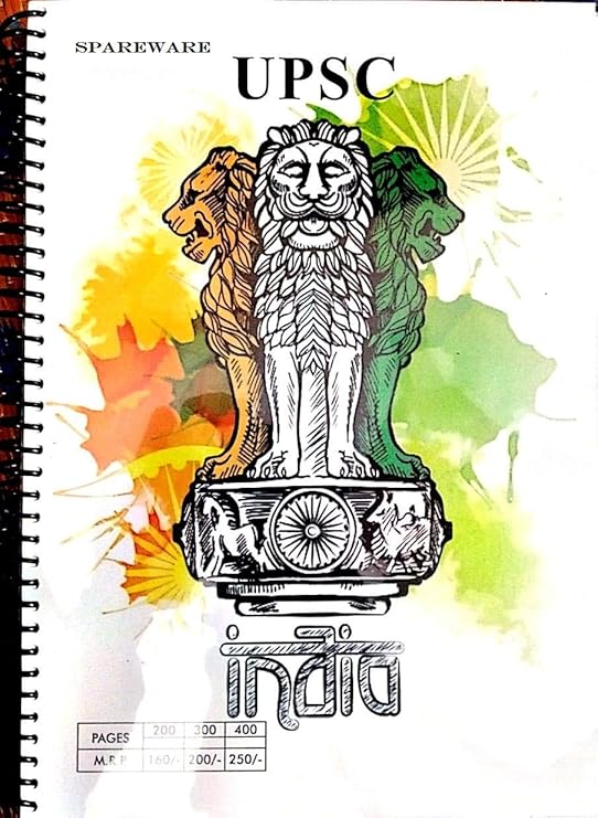 SPAREWARE UPSC Mains Blank Practice Spiral Answer Sheet 400 Page