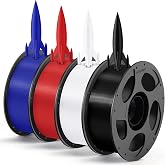 ANYCUBIC High Speed PLA Filament Multicolor Bundle, 4KG | Print Up to 10X Faster, High Prints Quality, Accuracy +/- 0.02mm, Print with Most FDM 3D Printers, Black+White+Blue+Red