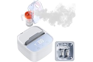 SANLANDOR Dual Pump Nebulizer Machine for Adults Kids - 0.8ml/min Super Mist, 2.1μm Fine Particles for Adults & Kids, Portable Breathing Treatment LED Display, ≤45dB Quiet, Medical Grade