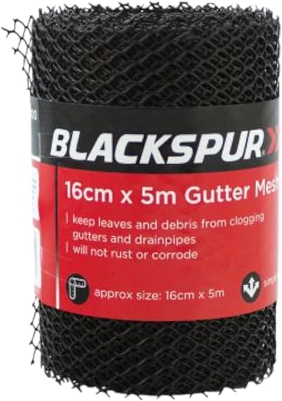 Blackspur BB-GM100 Gutter Mesh 5m x 16cm Polyethylene Debris Guard