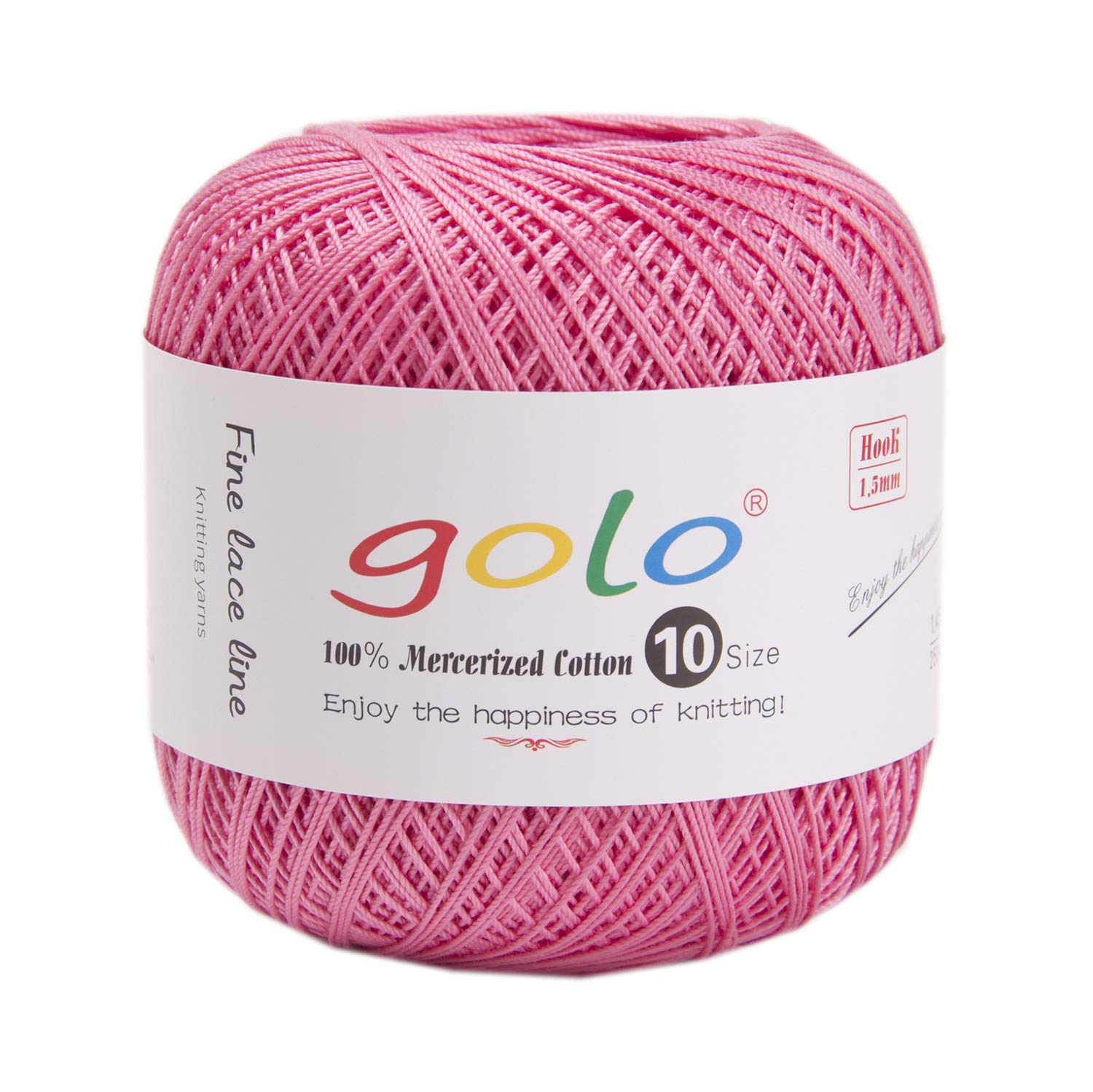 golo Crochet Thread Size 10 Yarn for Hand Knitting Crochet Yarn (Red powder-104)