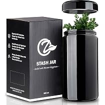 Amazon.com: OZCHIN Glass Stash Jar Airtight Smell Proof Container ...