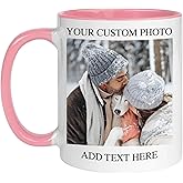 Custom Mug - Personalized Coffee Mug with Photo Text Logo | Taza Personalizada 11oz Both Sides Print | Custom Gifts for Men Women | Customized Picture Cup Dishwasher Safe