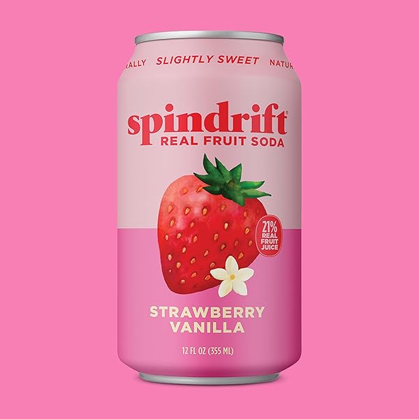 SPINDRIFT SODA “STRAWBERRY SHORTCAKE” STRAWBERRY VANILLA SODA WITH REAL SQUEEZED FRUIT 12 PACK CASE