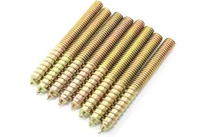 Pro Bamboo Kitchen 8pcs Self-Tapping Screw Hanger Bolts 3/8"-16 x 3-1/2" Hanger Bolts Double Headed Bolts for Furniture Wood Joint