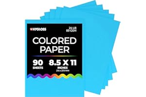 Hygloss Light Blue Colored Paper - 24 lb, 89 GSM, Acid-Free, Fade-Resistant, 8.5x11-Inch Letter Size Color Copy Paper, 90 She