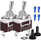 DaierTek SPST Waterproof Toggle Switch 12V DC 30A 125VAC 20A Marine Heavy Duty 2 Pin ON Off Spade Terminals for Automotive Ca