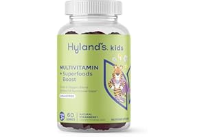 Hyland's Kids Multivitamin + Superfoods Boost, Sugar Free Natural Strawberry Flavored Gummies with Fruits & Veggies Blend, 60ct Bottle