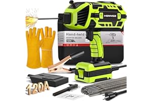 HGNVGZ Welding Machine Handheld,20-120A 110V Portable Stick Welder 20pcs Rods,IGBT Hand Held Welder Machine withHot Start Arc Force Anti-stick ARC Welder Gun,6 Variable Current Adjustment (Green)