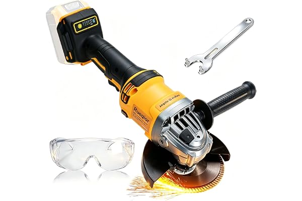 Rueqior Cordless Angle Grinder Compatible with DEWALT 20V Battery, 10000 RPM Brushless Grinder 4-1/2", 3 Variable Speed for C