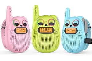 Qniglo Walkie Talkies for Kids 3 Pack, 22 Channel 2 Way Radios Walkie Talkies Toys Christmas Birthday for Boys Girls 3-12, Cute Pink Walke Talkie Camping Hiking Adventures