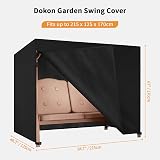 Dokon 3 Seater Garden Swing Cover Waterproof Heavy Duty Oxford 215x125x170cm view 2