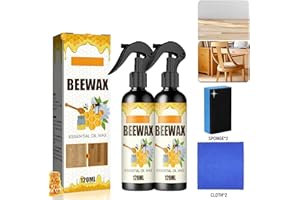 Ttuch 2PCS Beeswax Spray, Beeswax Spray Cleaner, Natural Micro-Molecularized Beeswax Spray, Furniture Polish Spray(120ml*2+Sponge*2+Cloth*2)