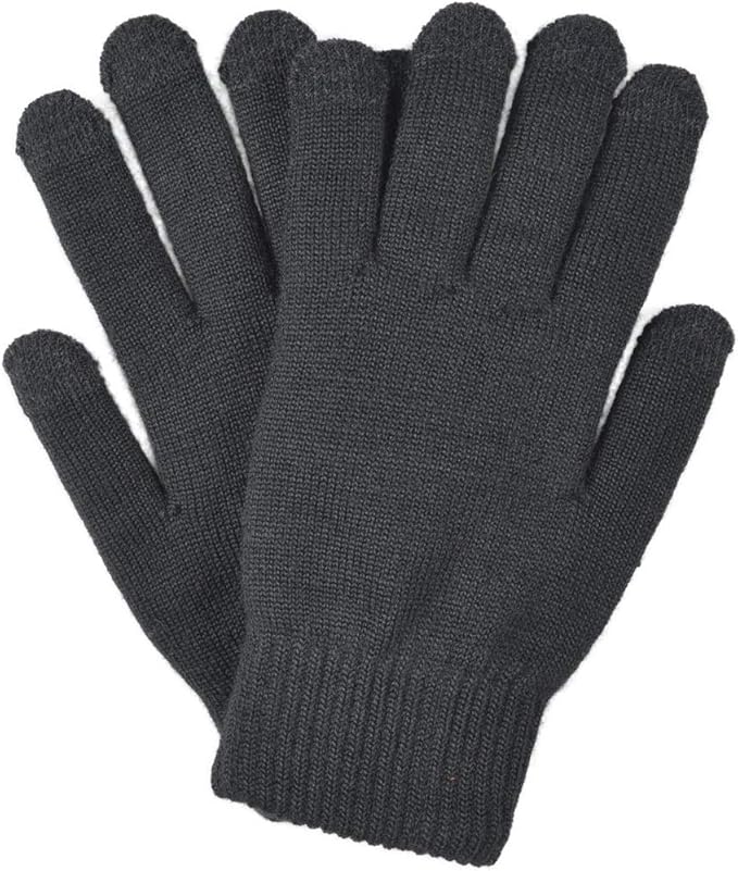 10Finger Touchscreen Gloves, Black Woollen iGloves