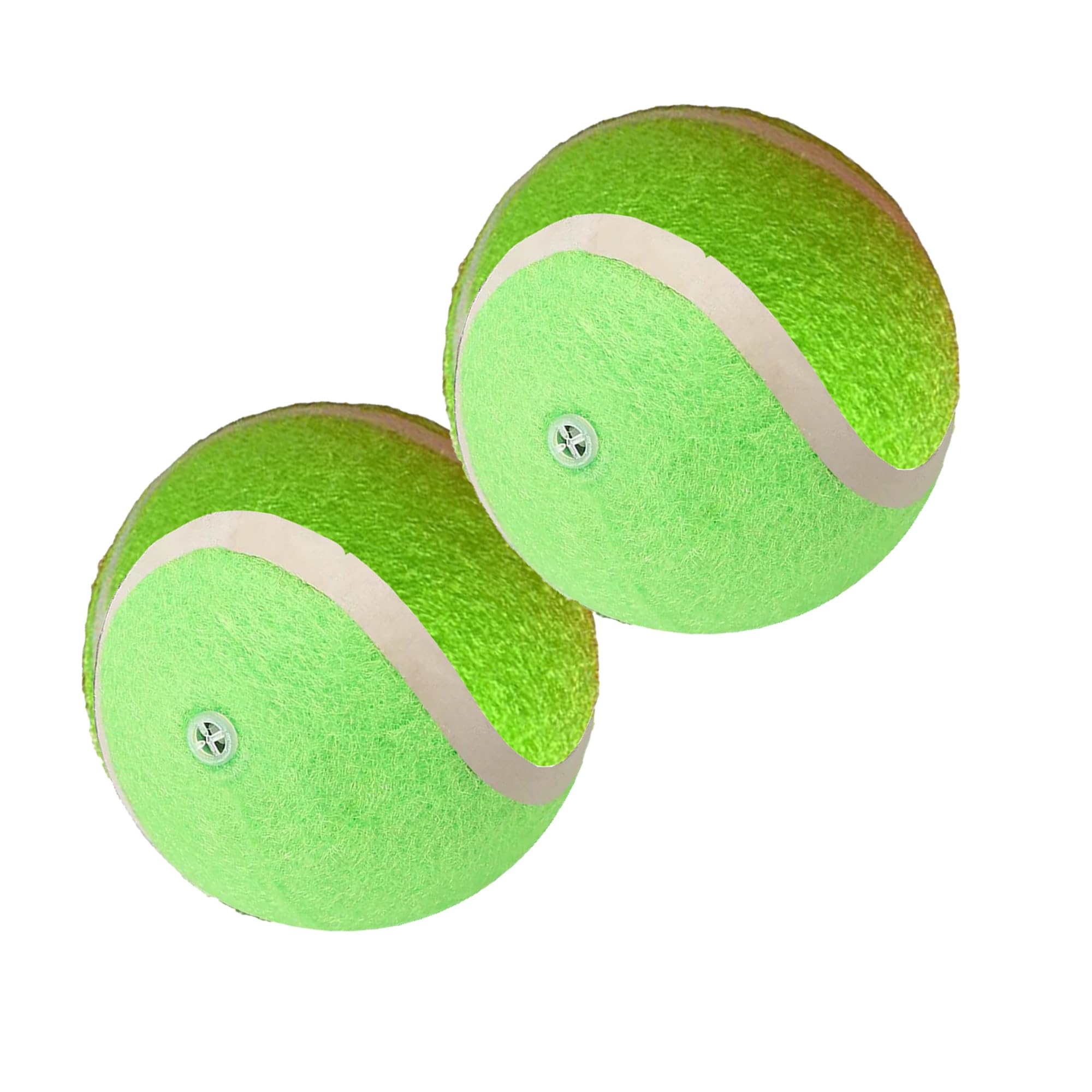Pet Guru Doggy Play Balls Dogs Puppies Squeaky Tennis Play Exercise Training Balls For All Dogs Pack of 2 (6.2 CM, Green)