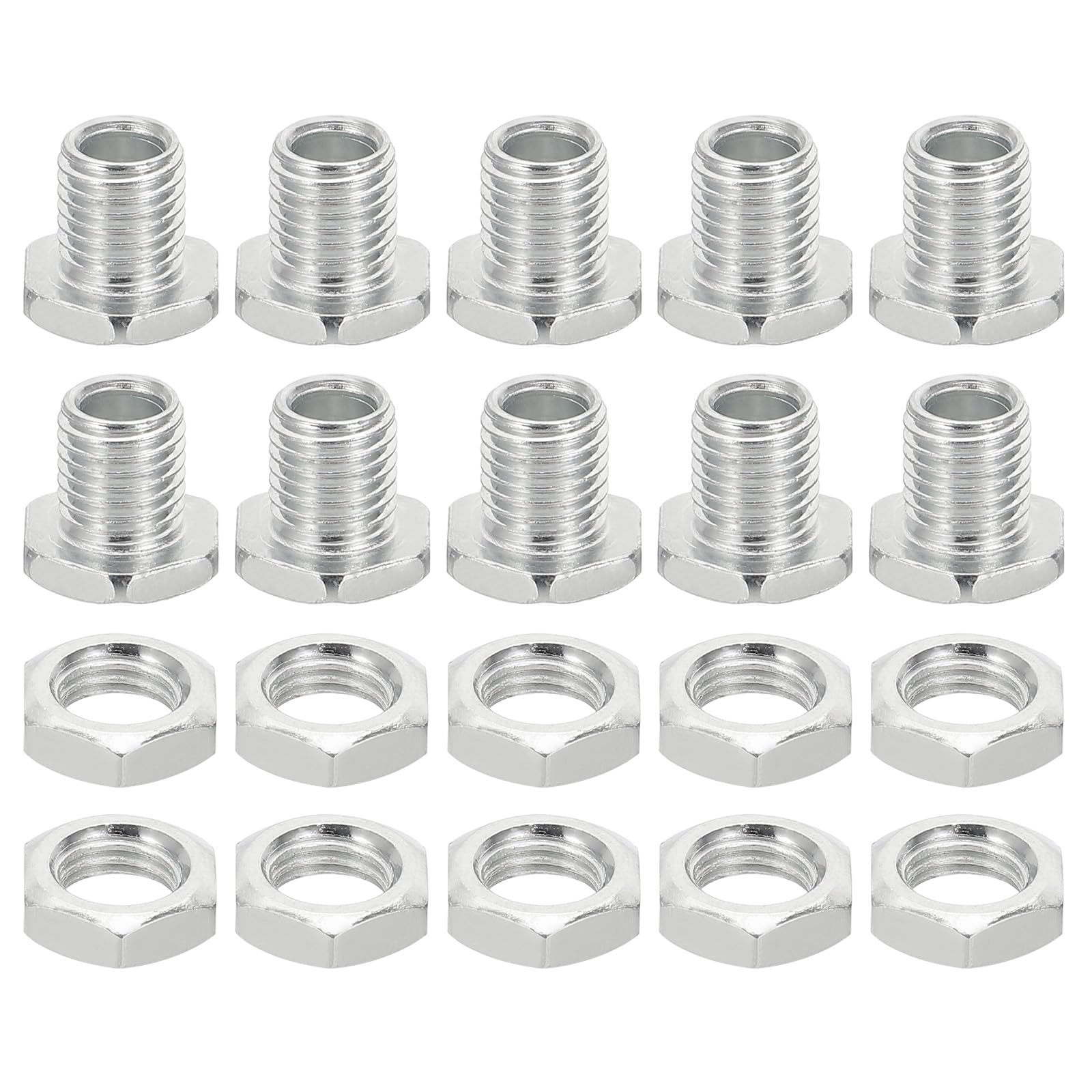 PATIKIL M8x11mm Hex Bolts and Nuts Kit, 10 Set Fine Thread Hollow Screws Assortment Hexagon Head Screw Through Hole Bolt Chandelier Fasteners