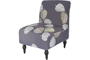 Jusmate Armless Accent Chair Cover Slipcover, Stretch Chair Slipper Super Fit Armless Chair Furniture Protector Cover Slipcover for Living Room Hotel (Leaves)