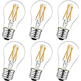 LiteHistory E26 LED Bulb 6W Equivalent 60 Watt Light Bulb Non-Dimmable A15 led Edison Bulb for Ceiling Fan,Wall sconces,Fridge,Desk lamp Warm White 2700K 600lm AC120V Clear 6 Pack