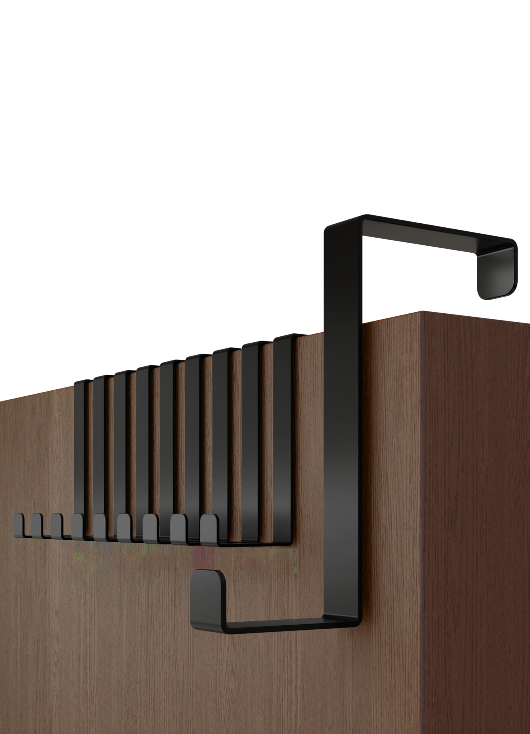 Menz Over Door Hanger – 10 pcs. in Black - Coat Hooks 3.6 cm (1.4") + 4.1 cm (1.6") - Over Door Hook for Hanging Clothes, Coat Rack