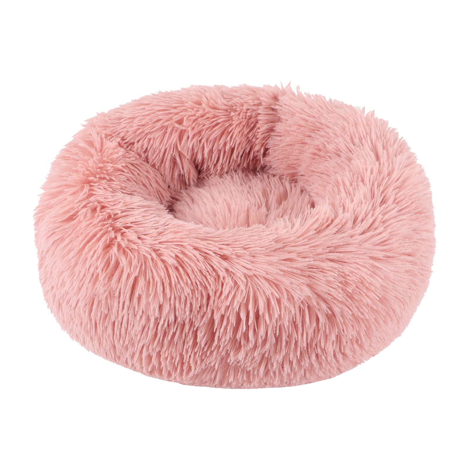 BVAGSS Anxiety Dog Bed, Round Plush Donut Dog Bed Cat Bed Marshmallow Fluffy Cuddler Washable Calming Puppy Bed for Small Dogs XH034 (Diameter:40 cm, Bean Paste)