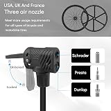 Jsdoin Bike Pump Floor Pump with Dual Presta Schrader Valves 160 psi Gauge view 3