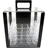 Yuanhe 1000 Chip Clear Acrylic Poker Chip Carrier-Includes 10 Chip Racks
