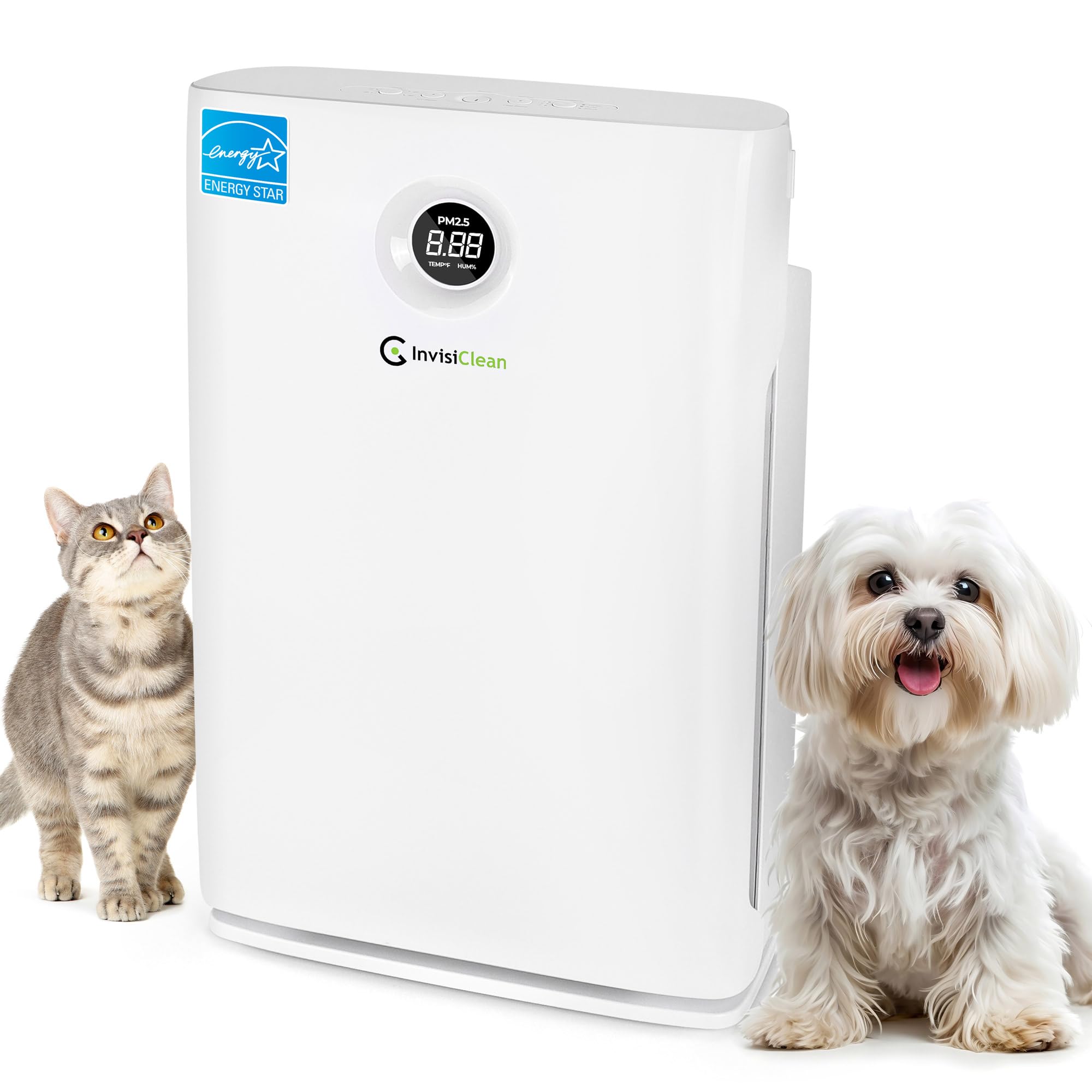 Air Purifier for Large Room, Bedroom, Home - Over 1600 Sq Ft, ZERO Ozone, UV Light, H13 Medical Grade True HEPA - Smoke, Dust, Allergies, Pet Hair Air Cleaners - InvisiClean Claro IC-4524