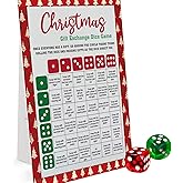 Exchange Dice Game, One Instruction Standing Sign with 2 Dice, Christmas Group Party Game, Xmas Gift Swap Game-SDGE02
