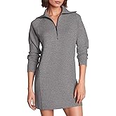COCOMARTS Womens Long Sleeve Sweatshirt Dress Crewneck Quarter Zip Mini Dresses with Pocket 2025 Fall Winter Fashion Clothes