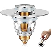 QYHNYJF Bathroom Sink Stopper with Hair Catcher – Universal Pop-Up Drain Strainer for 1.1–1.5 inch US Standard Sink Drain Hol