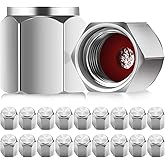 Mudder 20 Pieces Tire Valve Caps Aluminum Valve Stem Caps in Hexagon Shape with Rubber O-Ring Seal Stem Covers Universal Fits for Car Truck Motorcycles Bike and Bicycle(Silver)