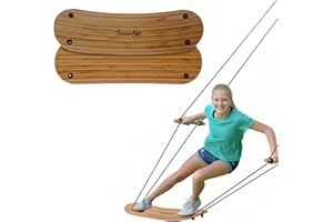 Swurfer TreeSkate Skateboard Swing, Outdoor Stand Up Surf Swing, Holds Up to 200 lbs, Ages 6 and Up, Adjustable Handles, Grip Tape, Kids Outdoor Play Equipment for Children and Adults (Waves)