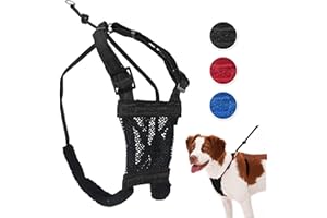 Sporn No Pull Dog Harness - Black Mesh, Durable Nylon, Breathable & Easy, Fits Medium Breed